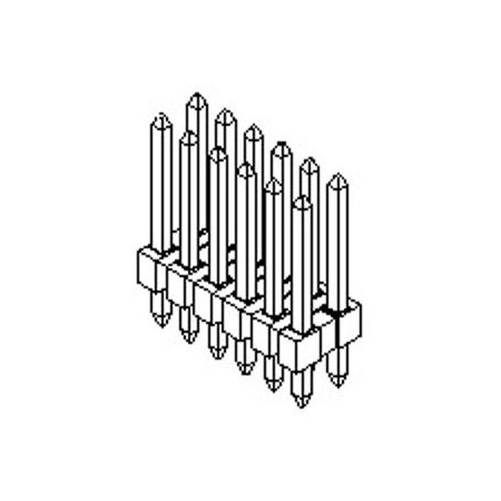 Molex Board Connector, 6 Contact(S), 2 Row(S), Male, Straight, Solder Terminal 702871099
